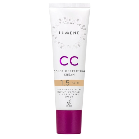 Lumene - CC Color Correcting Cream SPF 20 - Koreguojantis Makiažo Pagrindas CC - 1,5 Fair - 30ml