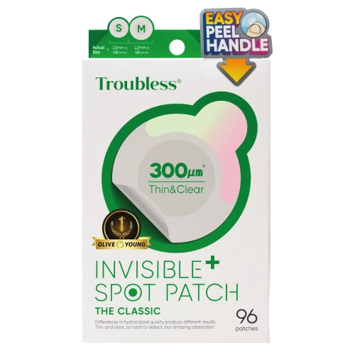 Troubless - Invisible Spot Patch Plus The Classic - Apsauginiai ir Raminamieji Pleistrai nuo Spuogų - 96 vnt