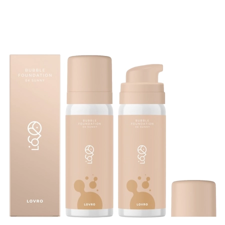 LOVRO - Bubble Foundation - Makiažo Pagrindas su Lengva Švytėjimo Suteikiančia Formule - 04 Sunny - 50ml