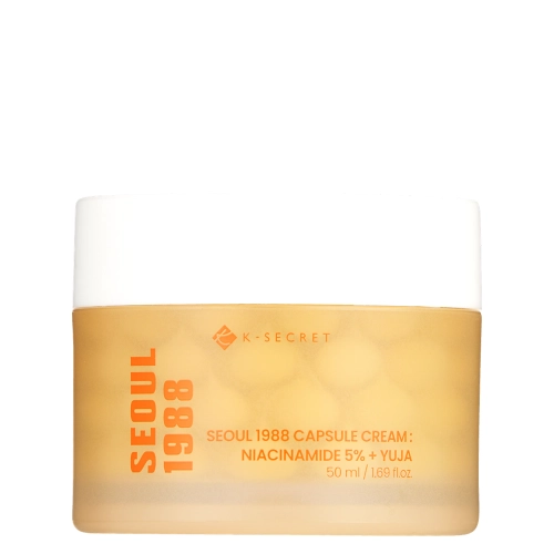 K-SECRET - SEOUL 1988 Capsule Cream: Niacinamide 5% + Yuja - Kapsulių Kremas - 50ml