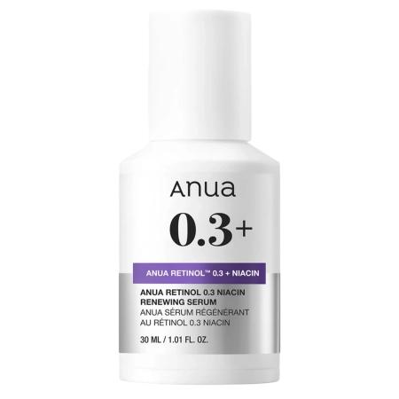 Anua - Nano Retinol 0,3% + Niacin Renewing Serum - Glotninamasis ir Šviesinantis Serumas su Retinoliu - 30ml