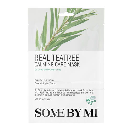 Some By Mi - Real Teatree Calming Care Mask - Raminanti lakštinė kaukė - 20g