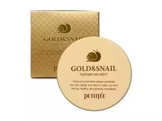 Petitfee - Gold & Snail Hydrogel Eye Patch - Hidrogeliniai Paakių Padeliai - 30 porų