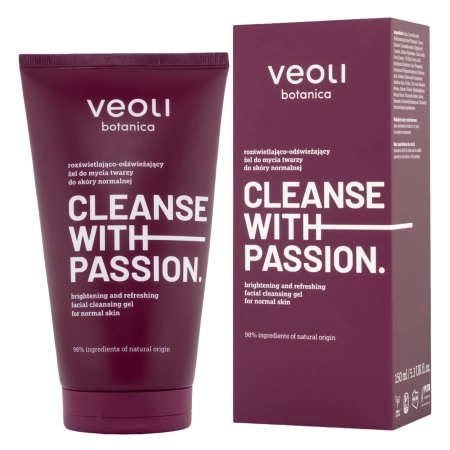 Veoli Botanica - CLEANSE WITH PASSION - Švytėjimo Suteikiantis ir Gaivinamasis Veido Prausimosi Gelis Normaliai Odai - 150ml