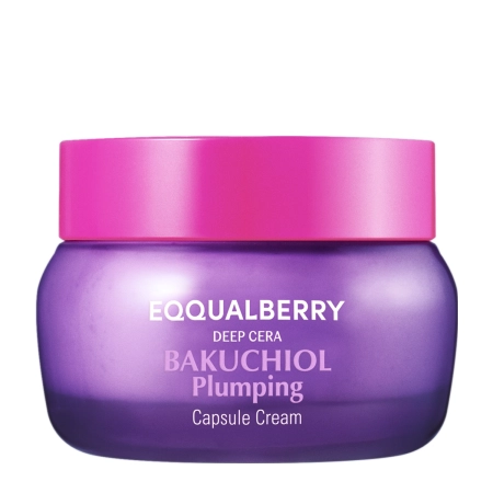 EQQUALBERRY - Bakuchiol Plumping Capsule Cream - Stangrinamasis ir Drėkinamasis Veido Kremas su Bakučioliu - 50ml