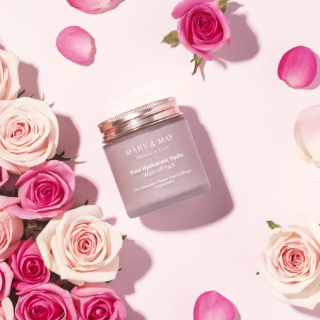 Mary&May - Rose Hyaluronic Hydra Wash off Pack - Drėkinamoji Molio Kaukė - 125g