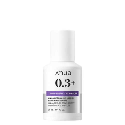 Anua - Nano Retinol 0,3% + Niacin Renewing Serum - Glotninamasis ir Šviesinantis Serumas su Retinoliu - 30ml