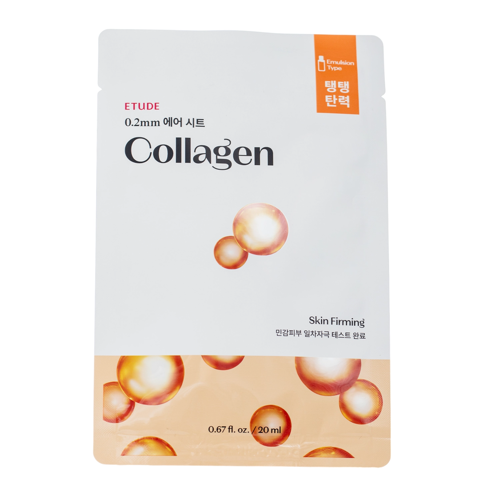 Etude House - 0.2mm Therapy Air Mask - Collagen - Maitinamoji Lakštinė Kaukė su Kolagenu - 20ml
