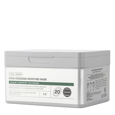 VT Cosmetics - CICA Exosome Moisture Mask - Drėkinančių Veido Lakštinių Kaukės Rinkinys - 20vnt/350ml