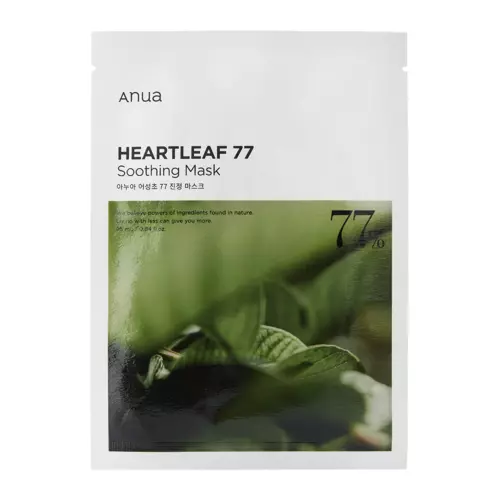 Anua - Heartleaf 77% Soothing Sheet Mask – Drėkinamoji ir Raminamoji Kaukė su 77 % Stimburės Ekstraktu – 1 vnt. / 25 ml