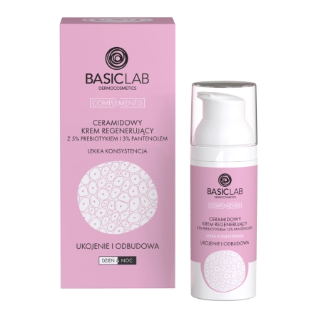 BasicLab - Complementis – Lengvas Regeneruojamasis Keramidų Kremas su Prebiotiku ir Pantenoliu – 50 ml