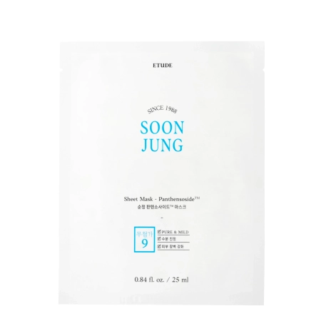 Etude House - Soon Jung Panthensoside Sheet Mask - Raminamoji Lakštinė Kaukė - 25ml