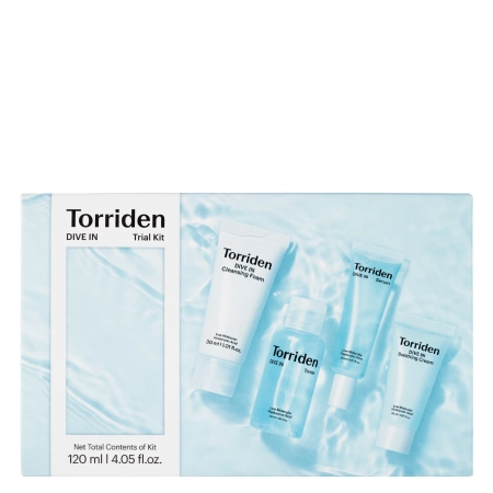 Torriden - Dive-In Trial Kit - Veido Drėkinamųjų Kosmetikos Priemonių Rinkinys - 50ml+30ml+20ml+20ml