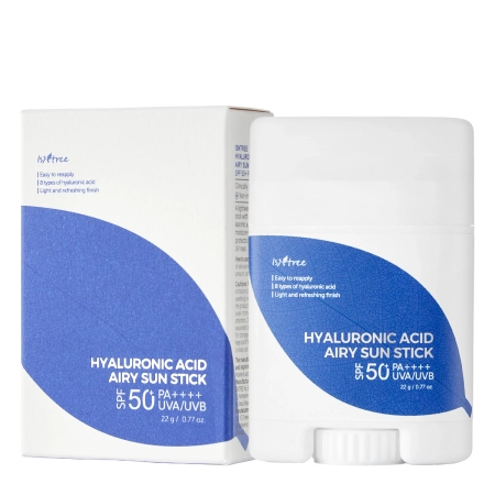 Isntree - Hyaluronic Acid Airy Sun Stick SPF 50+ PA ++++ - Apsauginis kremas nuo saulės - 22g
