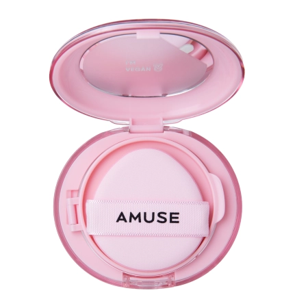 Amuse - Dew Power Vegan Cushion - Veganiškas Makiažo Pagrindas su Švytinčiu Efektu Pagalvėlėje - 02 Healthy - 15g