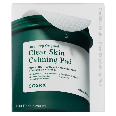 COSRX - One Step Original Clear Skin Calming Pad - Raminantys Valomieji Vatos Diskeliai Probleminės Odos Priežiūrai - 280ml/100vnt