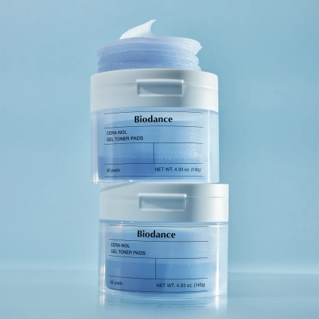 Biodance - Cera-nol Gel Toner Pads - Želiniai Drėkinamieji Veido Padeliai - 60vnt