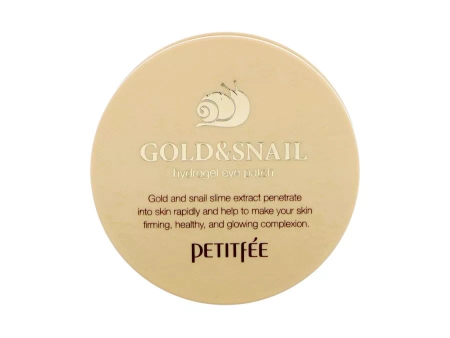 Petitfee - Gold & Snail Hydrogel Eye Patch - Hidrogeliniai Paakių Padeliai - 30 porų