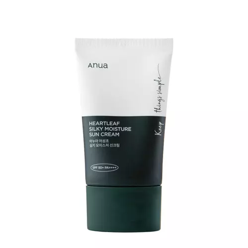 Anua - Heartleaf Silky Moisture Sun Cream SPF50+/PA++++ - Drėkinamasis Veido Kremas su Filtru - 50ml