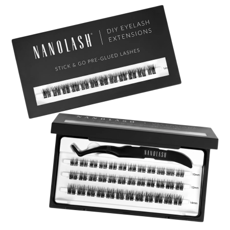 Nanolash - Stick & Go Pre-Glued Lashes - Blakstienų Kuokšteliai su Klijais - Heartbreaker - 1 pak.