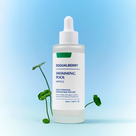 EQQUALBERRY - Swimming Pool Ampoule - Drėkinanti ir Raminanti Ampulė Veido Odai - 50ml
