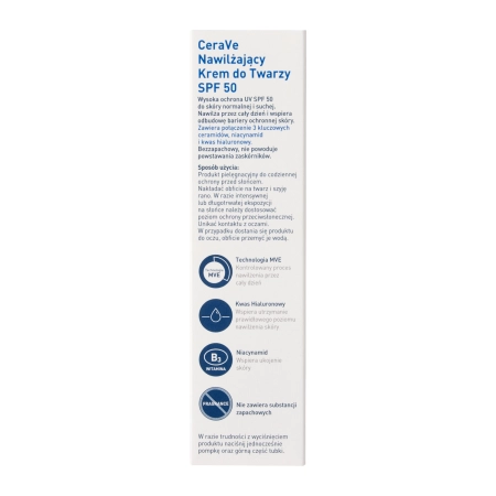 CeraVe - Drėkinamasis veido kremas SPF50 - 52ml