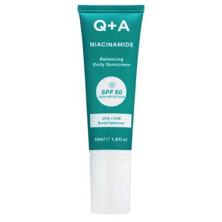 Q+A - Niacinamide SPF50 Balancing Facial Sunscreen - Balansuojantis Apsauginis Kremas nuo Saulės Veidui su Niacinamidu ir SPF50 - 50ml