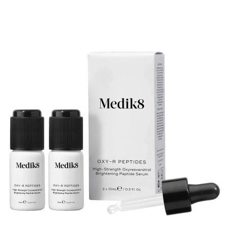 Medik8 - Oxy R - Peptides - Peptidų Serumas su Oksiresveratroliu Mažinantis Odos Spalvos Pakitimus - 2x10ml