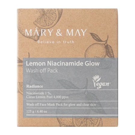 Mary&May - Lemon Niacinamide Glow Wash off Pack - Skaistinanti Molio Kaukė - 125g