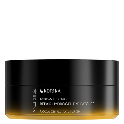 KORIKA - Korean Heritage Collagen & Snail Mucin Repair Hydrogel Eye Patches - Atkuriamieji Paakių Padeliai su Kolagenu ir Sraigių Mucinu - 60vnt