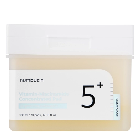 Numbuzin - No.5 Vitamin - Niacinamide Concentrated Pads – Veido Diskeliai su Niacinamidu – 180 ml / 70 vnt.