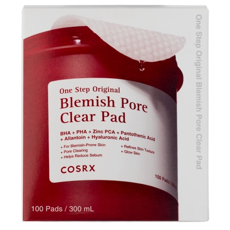 COSRX - One Step Original Blemish Pore Clear Pad - Valantys Diskeliai Odos Netobulumams - 300ml/100vnt