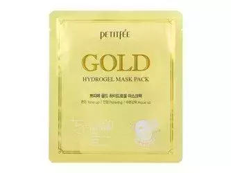 Petitfee - Gold Hydrogel Mask Pack - Hidrogelinė Kaukė su Auksu ir Ženšenio Ekstraktu - 32g
