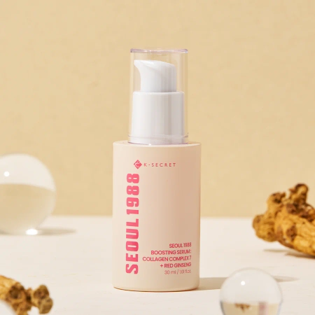 K-SECRET - SEOUL 1988 Boosting Serum : Collagen Complex 7 + Red Ginseng - Serumas su Kolagenu ir Raudonųjų Ženšenių Ekstraktu - 30ml