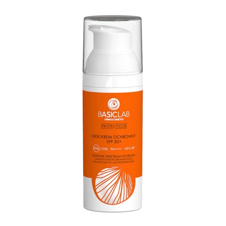 BasicLab - Prevencija ir Antioksidacija - Lengvas Apsauginis Kremas SPF50+ PPD 46,6 - 50ml