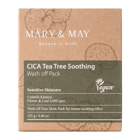 Mary&May - CICA Tea Tree Soothing Wash off Pack - Molio Kaukė - 125g