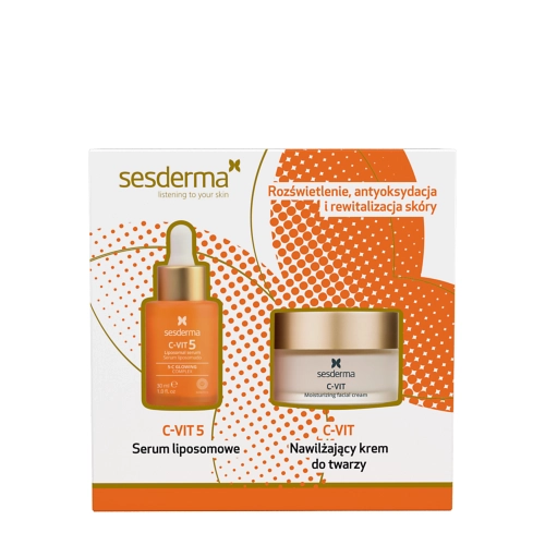 Sesderma - C-VIT Rinkinys - Švytėjimo Suteikiančių Produktų Rinkinys - Serumas + Kremas - 50ml+30ml