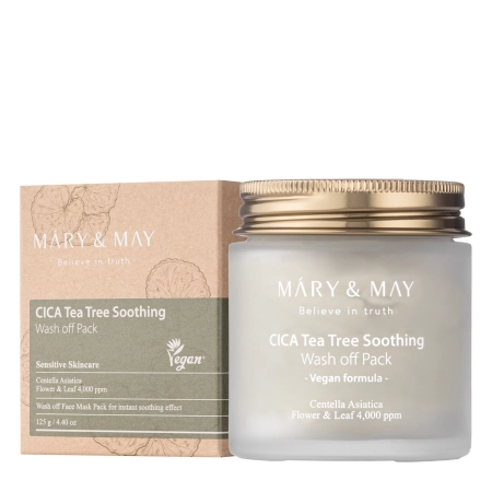 Mary&May - CICA Tea Tree Soothing Wash off Pack - Molio Kaukė - 125g