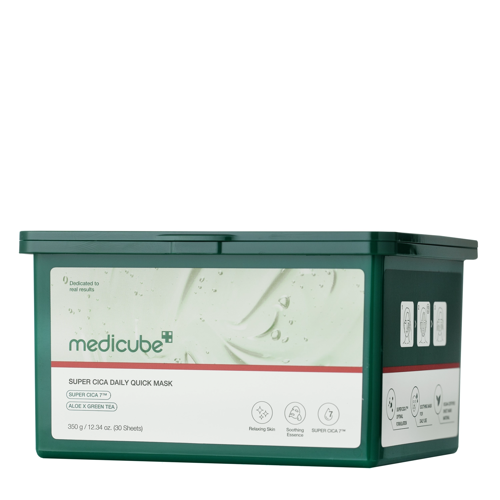 Medicube - Super Cica Daily Quick Mask – Raminamųjų Lakštinių Veido Kaukių Rinkinys – 30 vnt. / 300 g