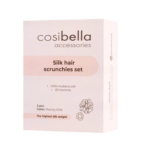Cosibella Accessories - Šilkinių Plaukų Gumyčių Rinkinys - Peachy Pink