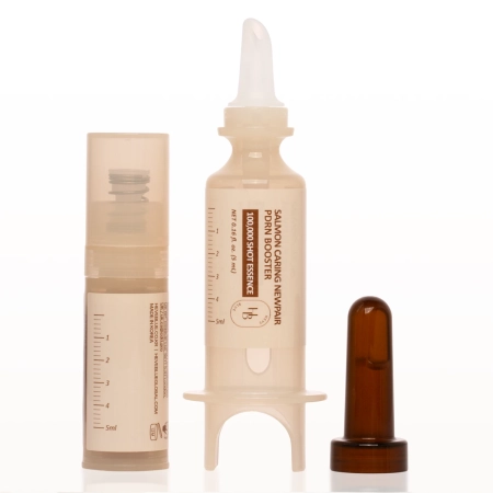 HEVEBLUE - Salmon Caring Centella New Pair PDRN Booster 100,000 Shot Essence - Atnaujinamasis Boosteri​s su Azijine Centele ir PDRN - 5ml