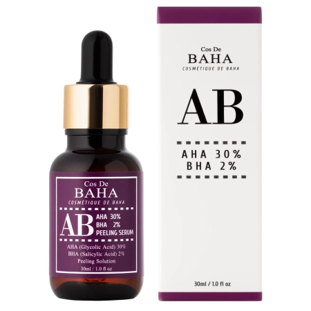 Cos De BAHA - AHA 30% BHA 2% Peeling Serum (AB) - Veido Šveičiamasis Serumas su AHA 30% ir BHA 2% - 30ml