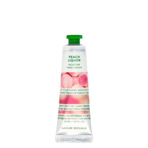 Nature Republic - Hand & Nature Peach Liquor Moisture Hand Cream - Rankų Kremas - 30ml