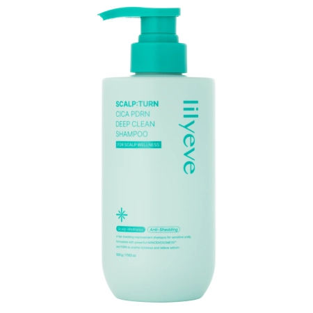 lilyeve - Scalp:Turn Cica PDRN Deep Clean Shampoo - Raminamasis-Valomasis Šampūnas Plaukams ir Galvos Odai - 500g