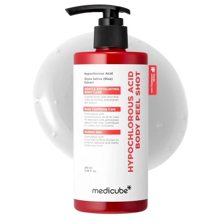 Medicube - Hypochlorous Acid Rice Body Peel Shot - Kūno Pilingas su Hipochlorito Rūgštimi - 280ml