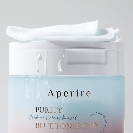 Aperire - Purity Blue Toner Pad - Drėkinantys ir Raminantys Veido Vatos Diskeliai - 70vnt/140ml