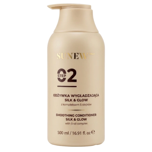 SunewMed+ - Silk&Glow Smoothing Conditioner - Glotninamasis Kondicionierius su 5 Aliejų Kompleksu - 500ml