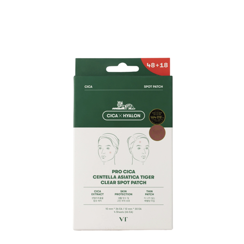 VT Cosmetics - CICA Clear Spot Patch - Raminamieji Pleistrai nuo Spuogų - 66vnt.