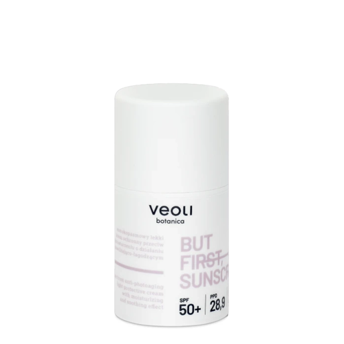 Veoli Botanica - But First, Sunscreen - Plataus Spektro Lengvas Apsauginis Kremas nuo Fotosenėjimo su Drėkinamuoju ir Raminamuoju Poveikiu - 50ml