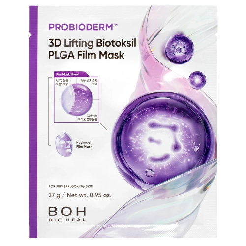 BIOHEAL BOH - Probioderm 3D Lifting Biotoksil PLGA Film Mask - Liftinguojanti Hidrogelio Kaukė - 1vnt/27g